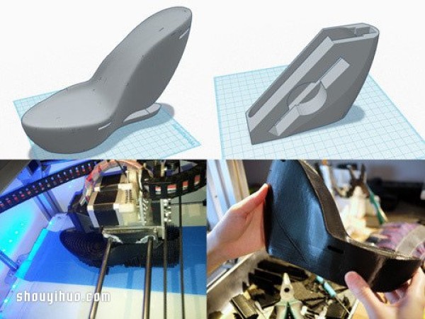 Beautiful engineer 3D printed high heels with storage space by herself