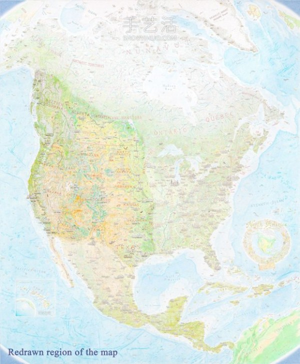 5 years! Anton Thomas draws giant colored pencil map