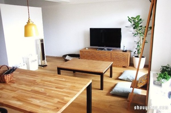 Japanese 66-square-meter small apartment decoration for living with cats