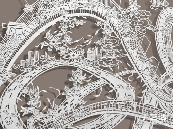 Paper Sculpture Art: Draw a roller-coaster-like gorgeous picture on rice paper