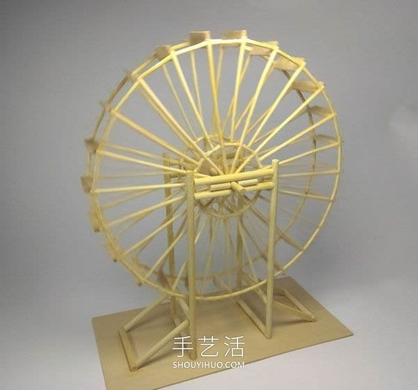 Mini waterwheel model making method with drawings