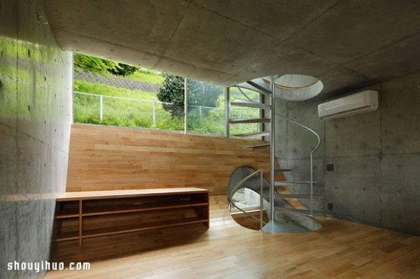 Japanese folding screen Ura House: wonderful floor recessed overlapping design