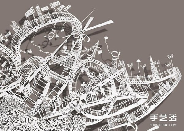 Paper Sculpture Art: Draw a roller-coaster-like gorgeous picture on rice paper