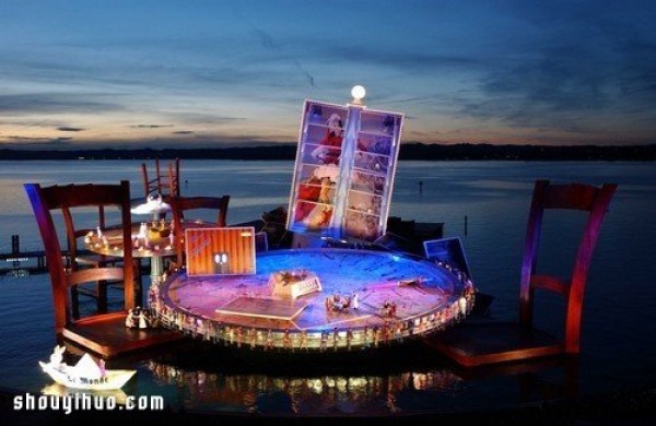 The magnificent water opera house on Lake Constance in Austria