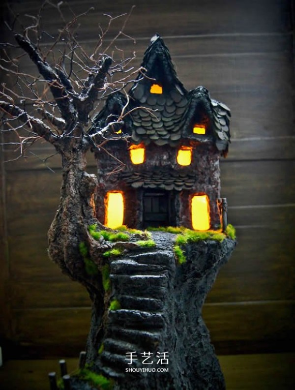 Tutorial on homemade Halloween haunted house model, gorgeous and realistic! 