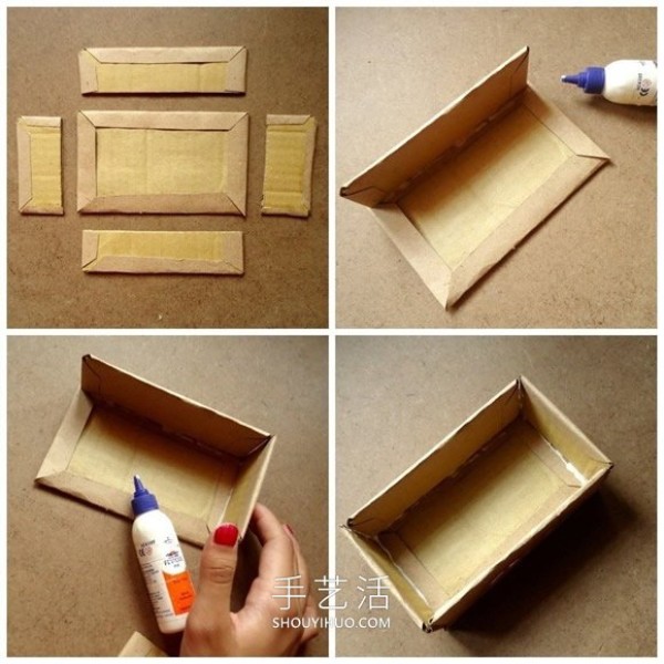 Tutorial on how to use cardboard waste to make beautiful storage boxes by hand