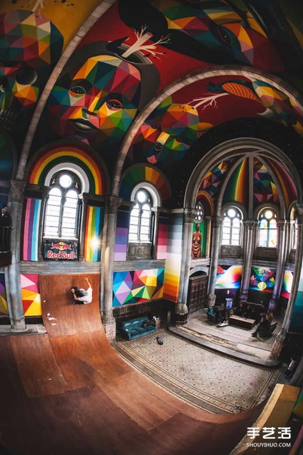 The combination of solemnity and trendiness, the renovation of a century-old church into an indoor skatepark