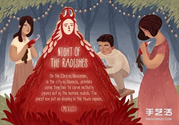 Try with the illustrationsLearn about Christmas and New Year traditions around the world