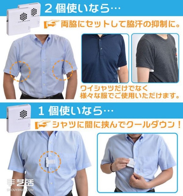 Mini underarm fan design allows you to say goodbye to embarrassing armpit sweat stains