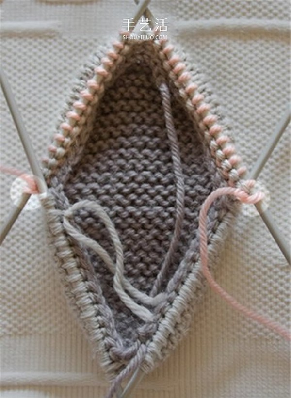 Elegant knitting illustrations of baby shoes warmly protect the babys feet