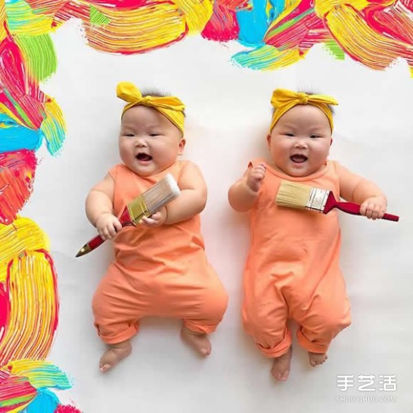 Photography of 8-month-old twin sisters of a popular star who was born prematurely