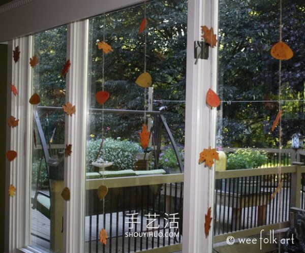 Illustrated tutorial on how to make your own autumn leaf decorations