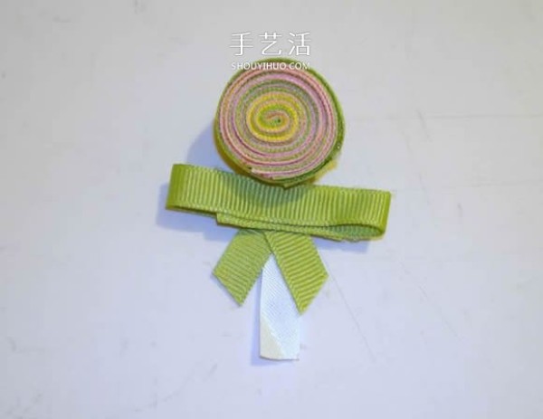 The cute way to make ribbon lollipop hairpins without sewing by hand