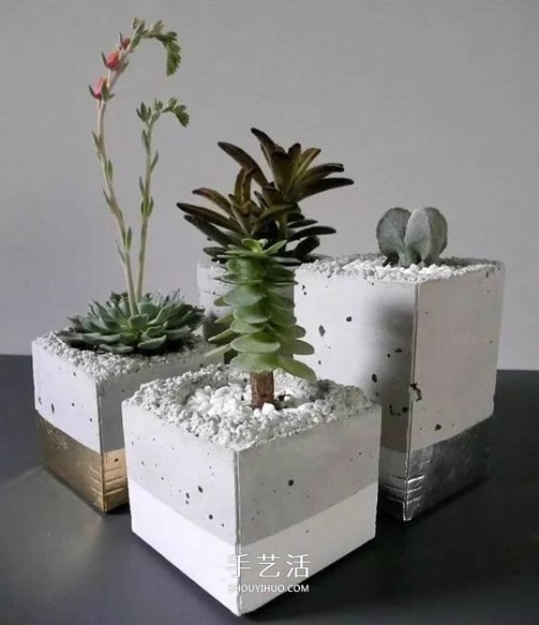 The process of making flower pots with cement is simple and has a healing effect! 