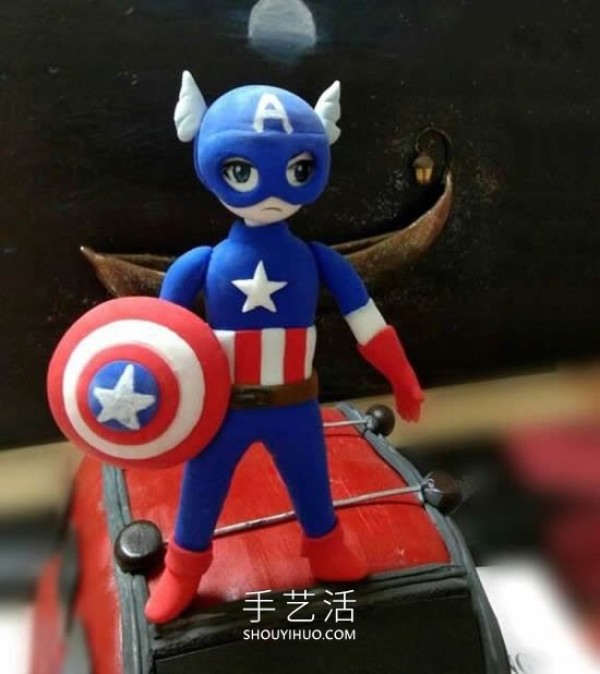 Tutorial on how to make a cartoon Captain America by hand using ultra-light clay