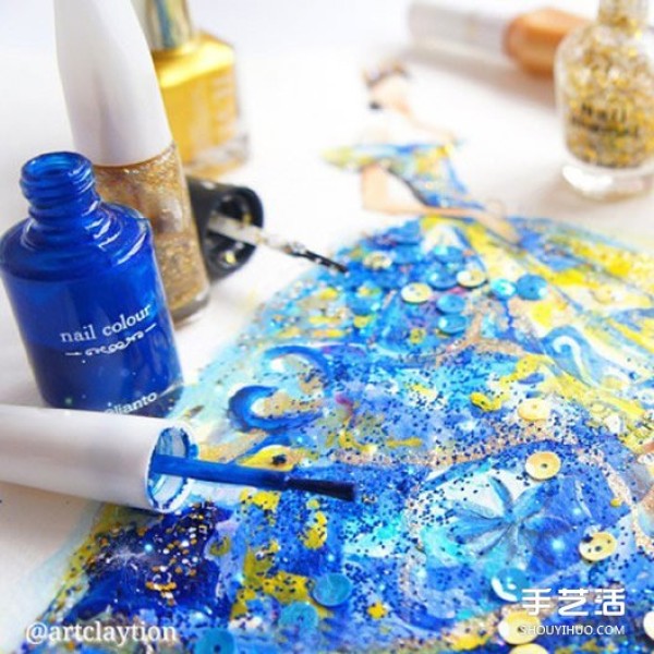 Singaporean artists hand-painted dress with nail polish is so beautiful!