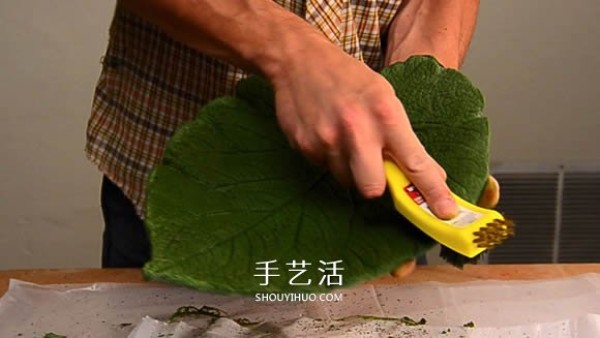 Cement concrete leaf decorative plate can also be used as a fruit plate! 