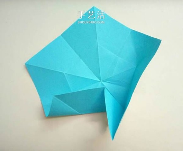 Five-cornered star origami illustration, how to fold an inner and outer double five-pointed star