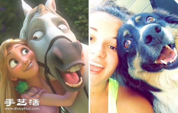 Funny selfies of real-life humans and animals in animated scenes