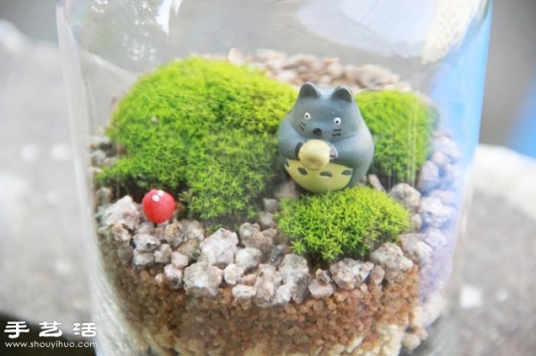 DIY cute moss landscaping, homemade beautiful moss micro-landscape