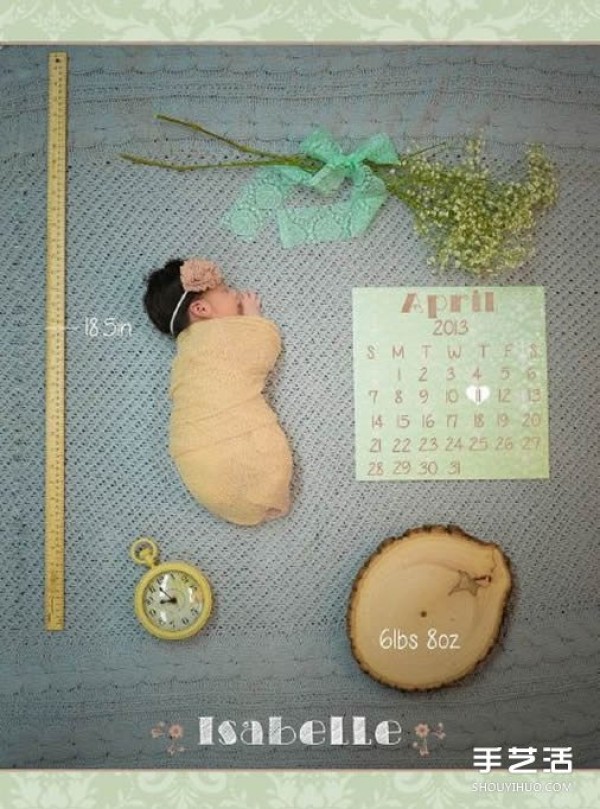 Appreciation of creative baby photos with the help of small things in daily life