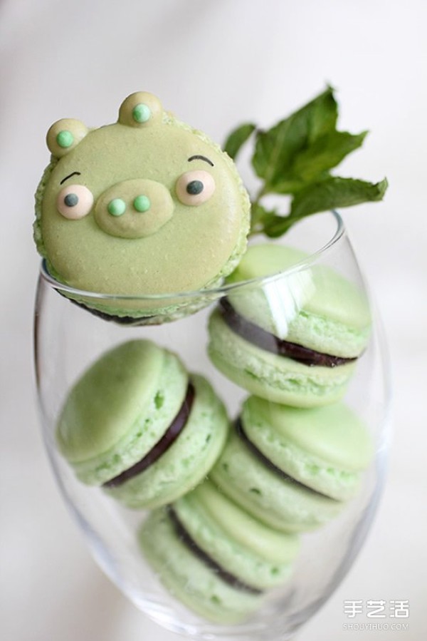 DIY Angry Birds Green Piggy Version Macaron Tutorial