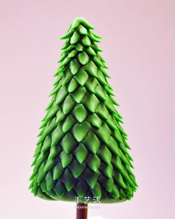 How to make a simple clay Christmas tree, DIY ultra-light clay Christmas tree illustrations