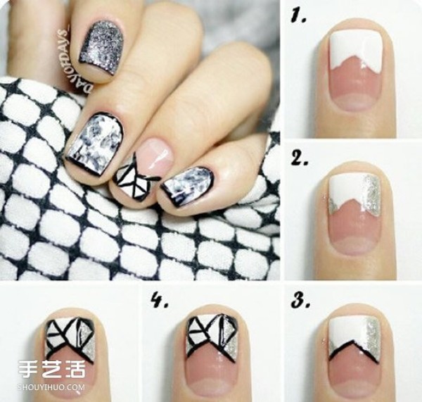 Fancy manicure picture tutorial, fashionable summer manicure style picture