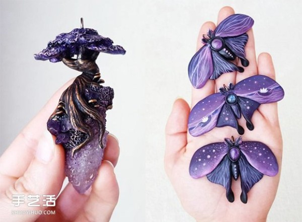 The treasure of the fairy! DIY magic jewelry using clay and natural elements