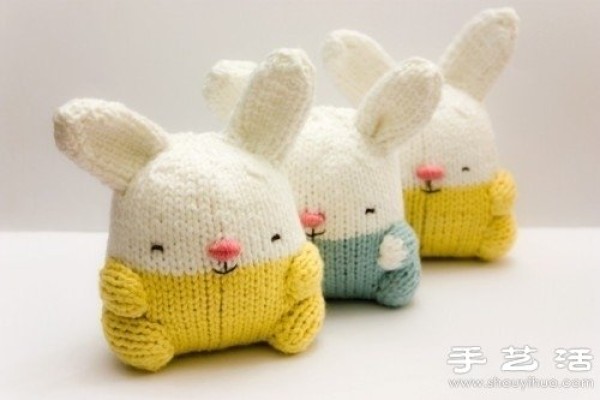 Knitted cute bunny doll