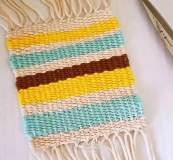 Super simple coaster knitting method, how to knit a fresh square coaster