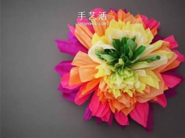 Seven colors are like a rainbow! How to make colorful paper flowers from crepe paper