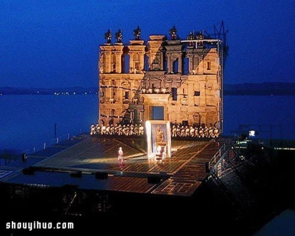 The magnificent water opera house on Lake Constance in Austria