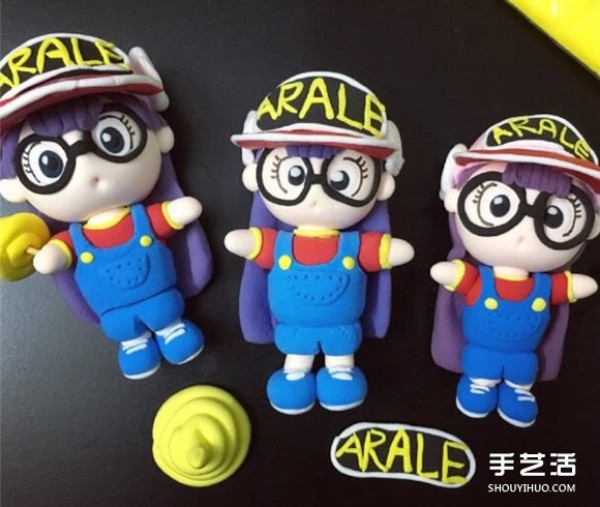 DIY tutorial for making Arale clay Arale dolls from ultra-light clay