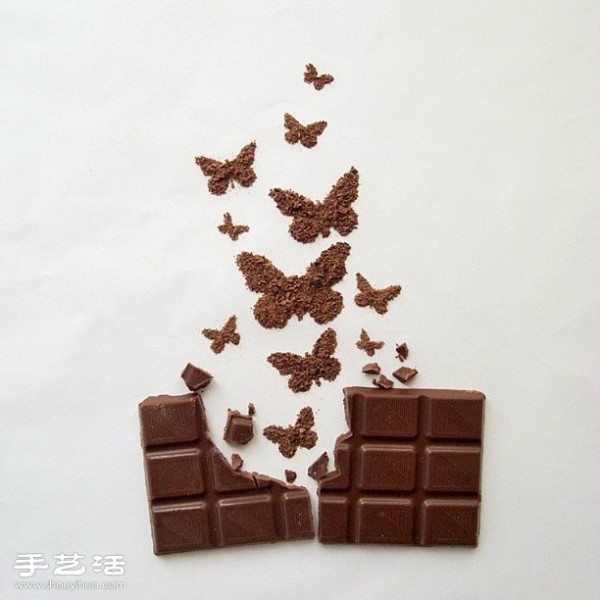 Use chocolate creative DIY to draw love-themed patterns