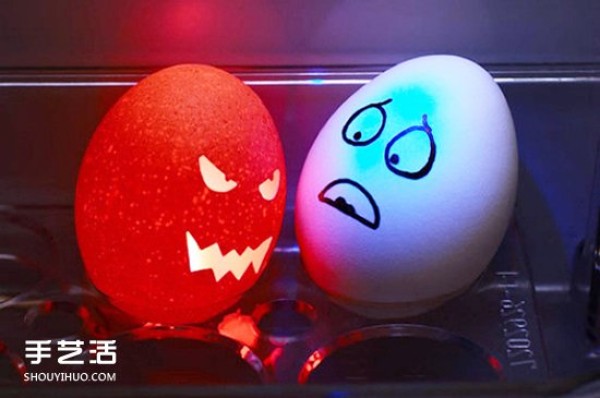 Drawing cute pictures on eggs, appreciating simple and cute hand-painted expressions on eggs