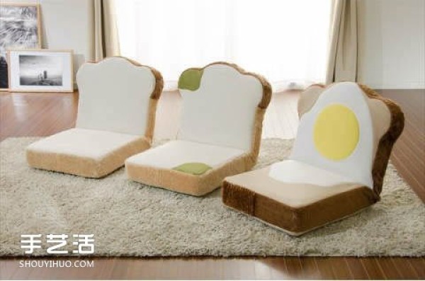 Toast Japanese-style room chair and poached egg blanket, creative design with unlimited creativity