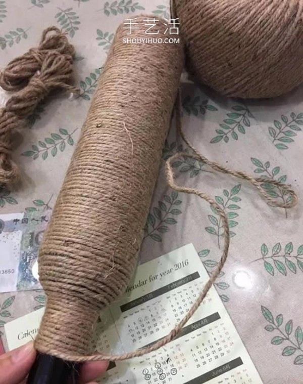 How to make your own hemp rope vase, simple reuse of red wine bottles! 