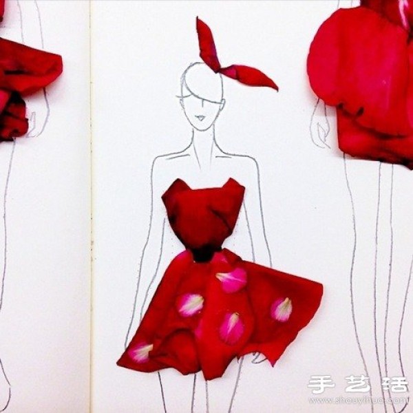 Use flower petals to DIY a beautiful skirt