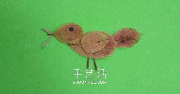 Picture tutorial on how to make leaves and sparrows