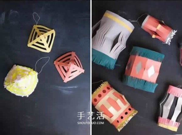 How to make four simple paper lanterns, a tutorial for making handmade lanterns for young children