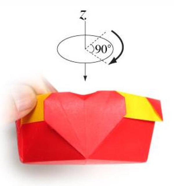 The folding method of the paper box with love has four heart-shaped storage boxes The folding method