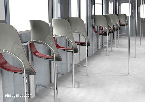 Opla seat half-standing seat makes the bus space larger