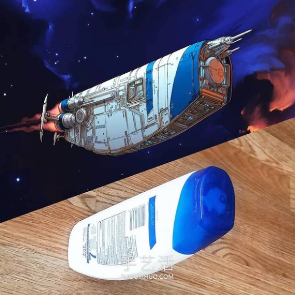 Reconstruction of daily household items! Spectacular spaceship drawing design