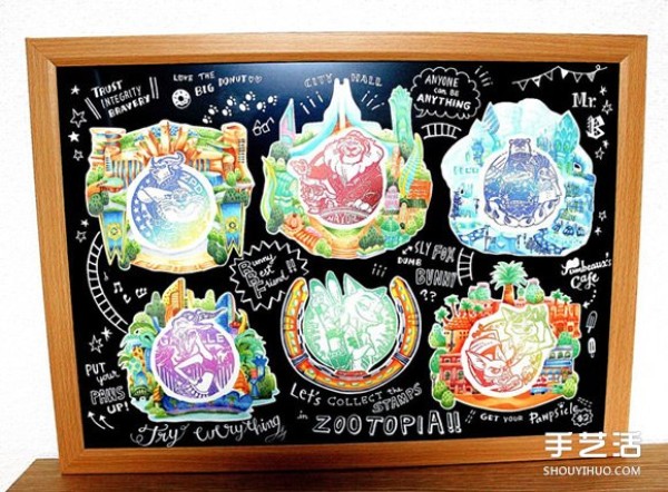 Reduce the entire Tokyo Disneyland directly into a detailed rubber stamp