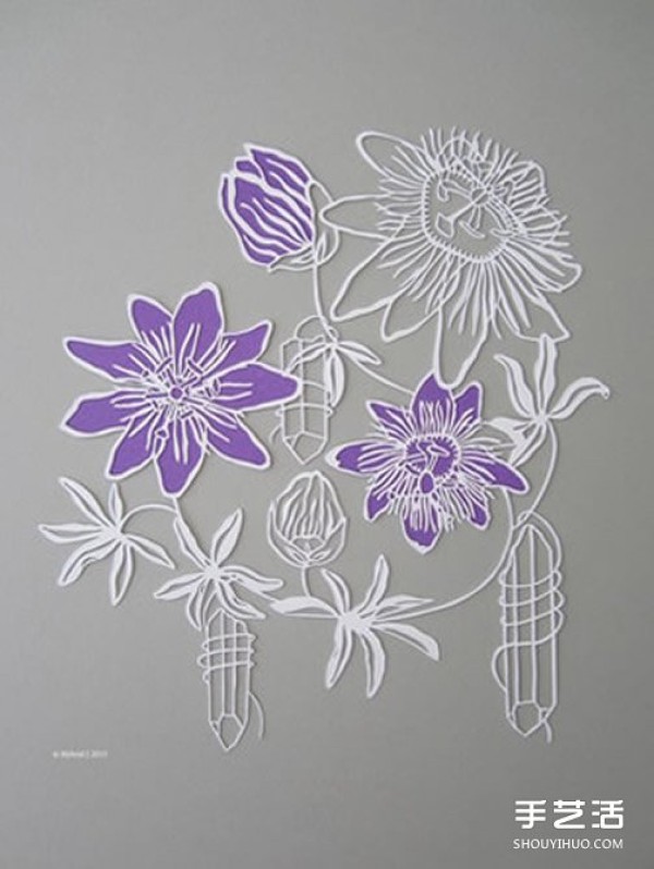 Flowers+Crystal=? The healing paper-cut art is so beautiful! 