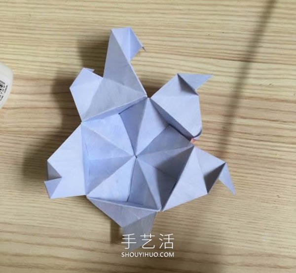 Beautiful flower ball origami tutorial step-by-step illustration sharing