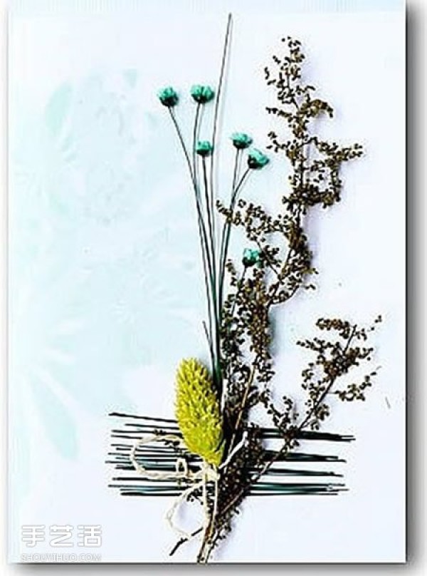 Dried flowers make greeting card cover pictures, simple and beautiful greeting card dried flower covers