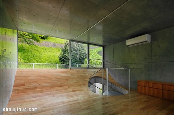 Japanese folding screen Ura House: wonderful floor recessed overlapping design