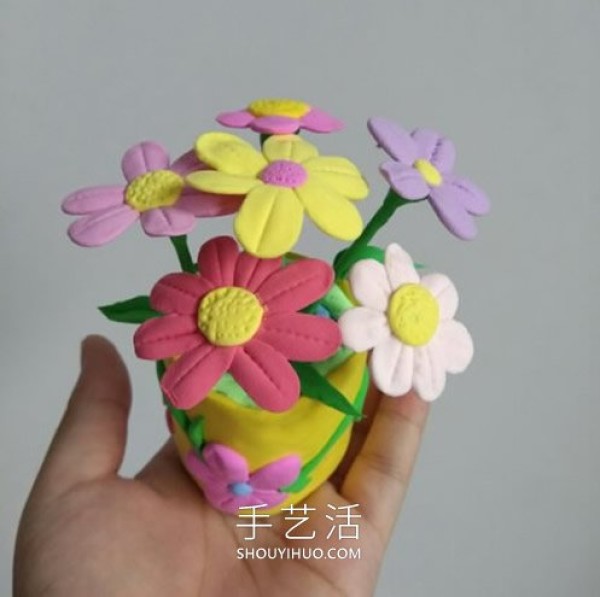 Tutorial on how to make cute potted plants with ultra-light clay